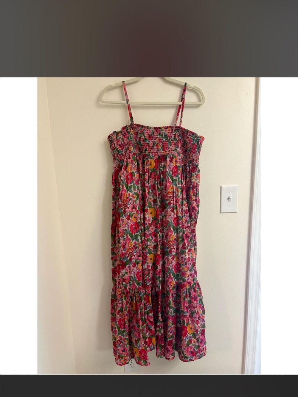 NATURAL LIFE Women’s Pink Floral Smocked Sundress xl